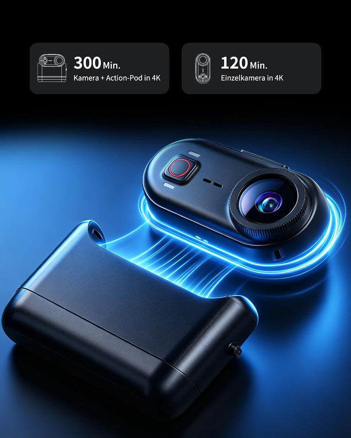 4K Action Cam Körperkamera Bodycam Vlog Kamera, 10M Unterwasserkamera,WiFi Magnetische POV-Aufnahme,