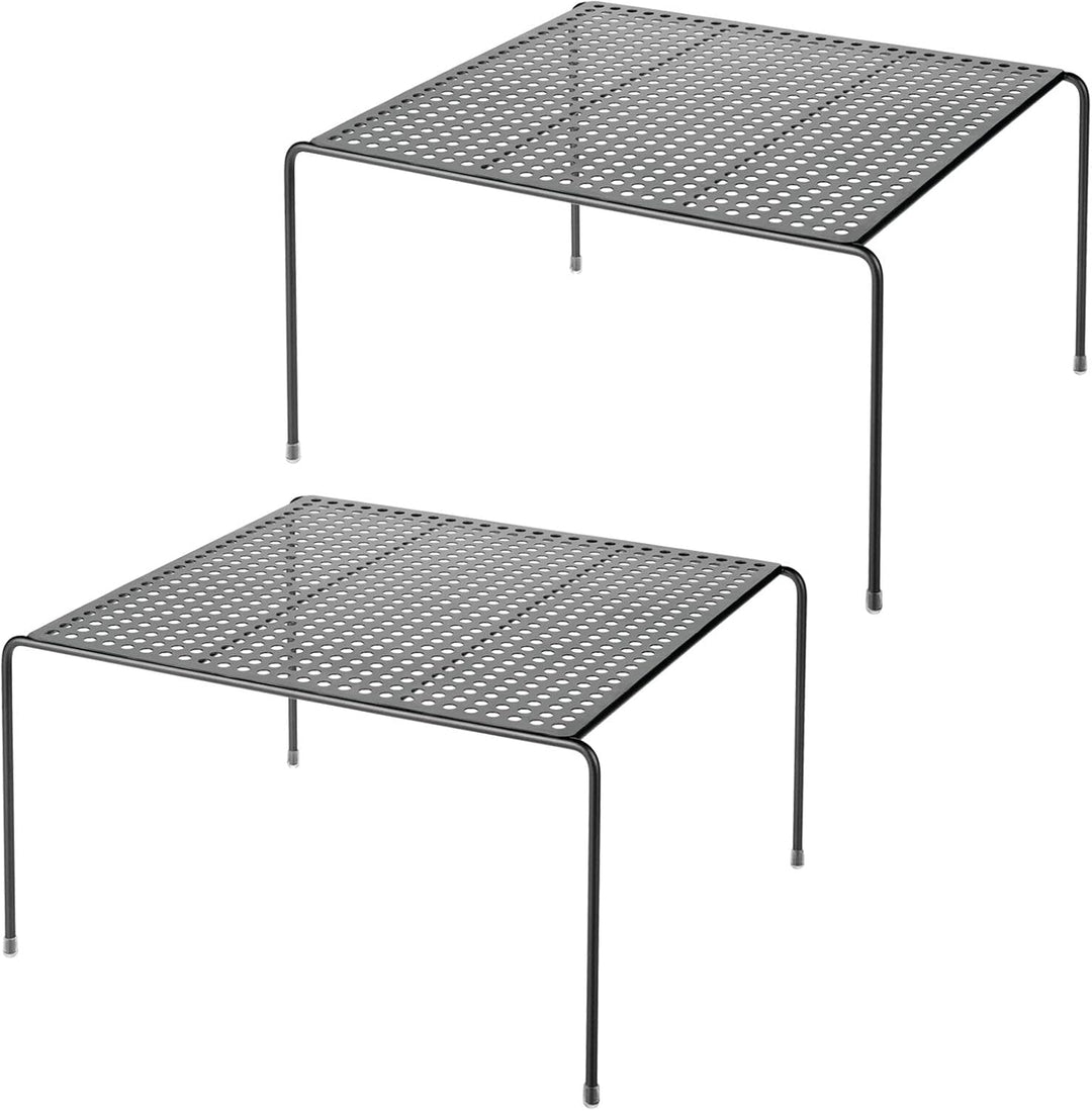 mDesign 2er-Set Geschirrablage für die Küche – freistehendes Tellerregal aus Metall – kleines Küchen