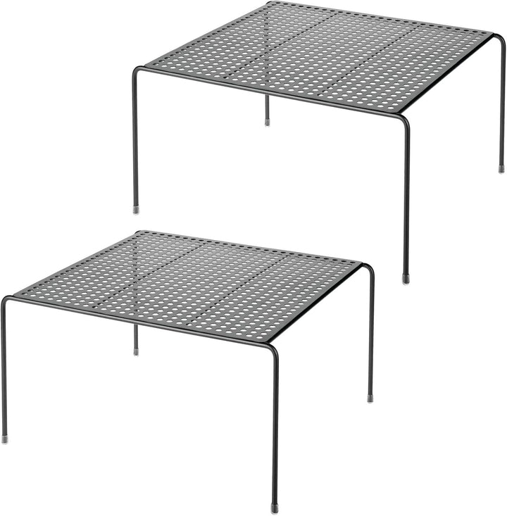 mDesign 2er-Set Geschirrablage für die Küche – freistehendes Tellerregal aus Metall – kleines Küchen