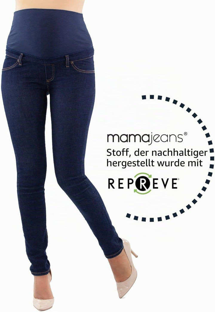 MAMAJEANS Milano - Umstandsjeans Damen Skinny Fit Jeggings, Mit Band Für die gesamte Schwangerschaf