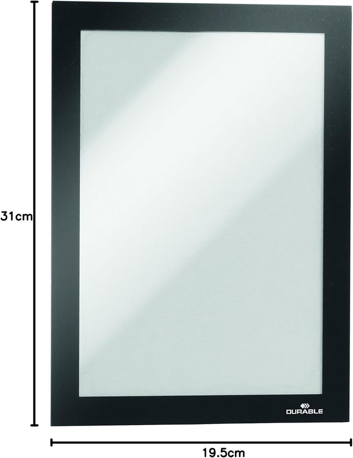 Durable Info-Rahmen Duraframe (A5, selbstklebend mit Magnetverschluss) 10 Stück, schwarz, 488101 A5