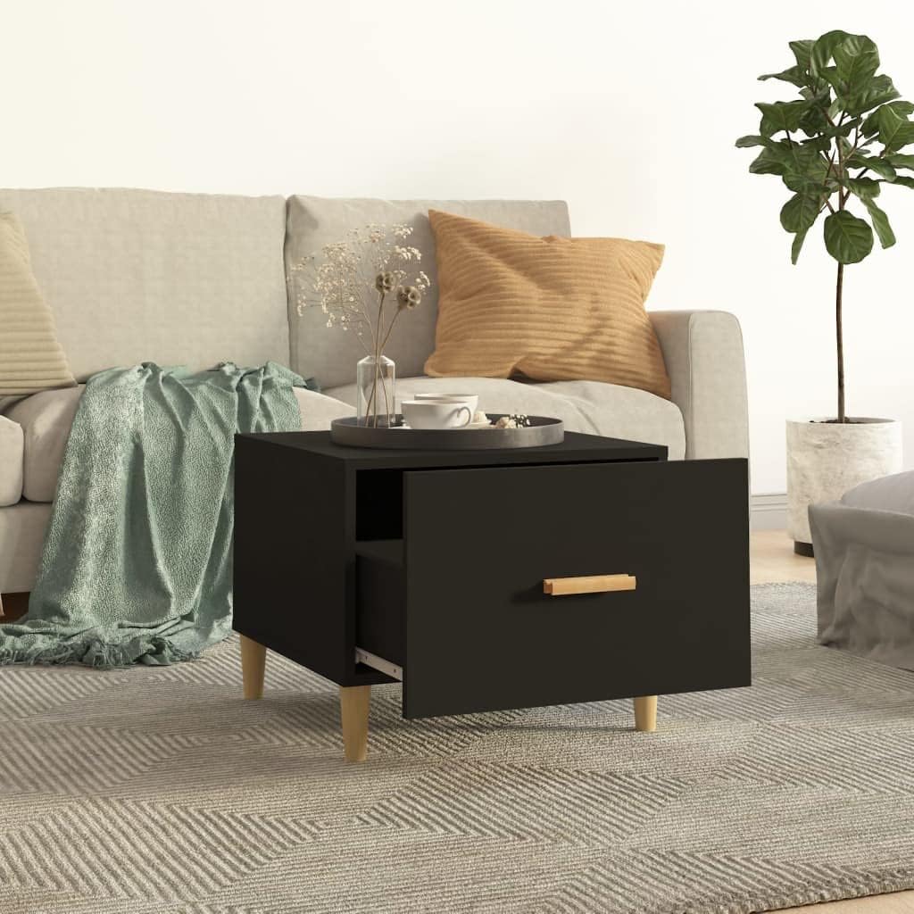 FIRBNUS Coutischtisch Schwarz 50x50x40 cm Holztisch Wohnzimmer Wohnzimmertisch Modern Beistelltisch