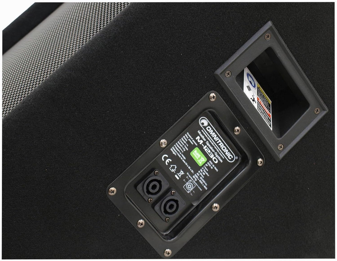 OMNITRONIC M-1230 Monitorbox 600W | 2-Wege-Bühnenmonitor mit 12" Tieftöner und 600 W Leistung