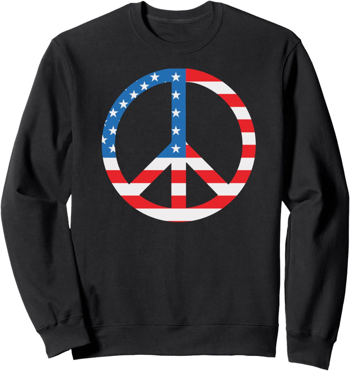 4. JULI Shirt FRIEDENSSYMBOL ZEICHEN LIEBE USA Flagge Sweatshirt