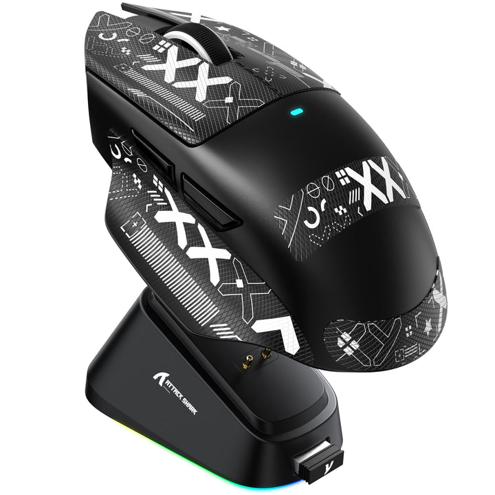 ATTACK SHARK V6 65g Superlight Mouse with Magnetic Charging Dock, PixArt PAW3311 Gaming Sensor, 2500