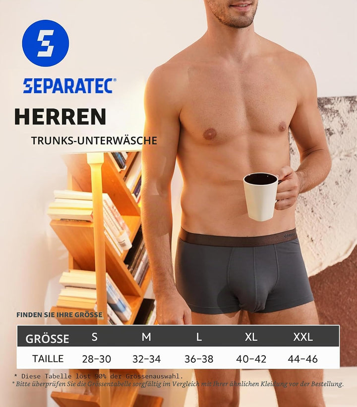 Separatec Herren Boxershorts, Herren Unterhosen aus Bambus-Viskose, atmungsaktiv und weich, Doppelbe