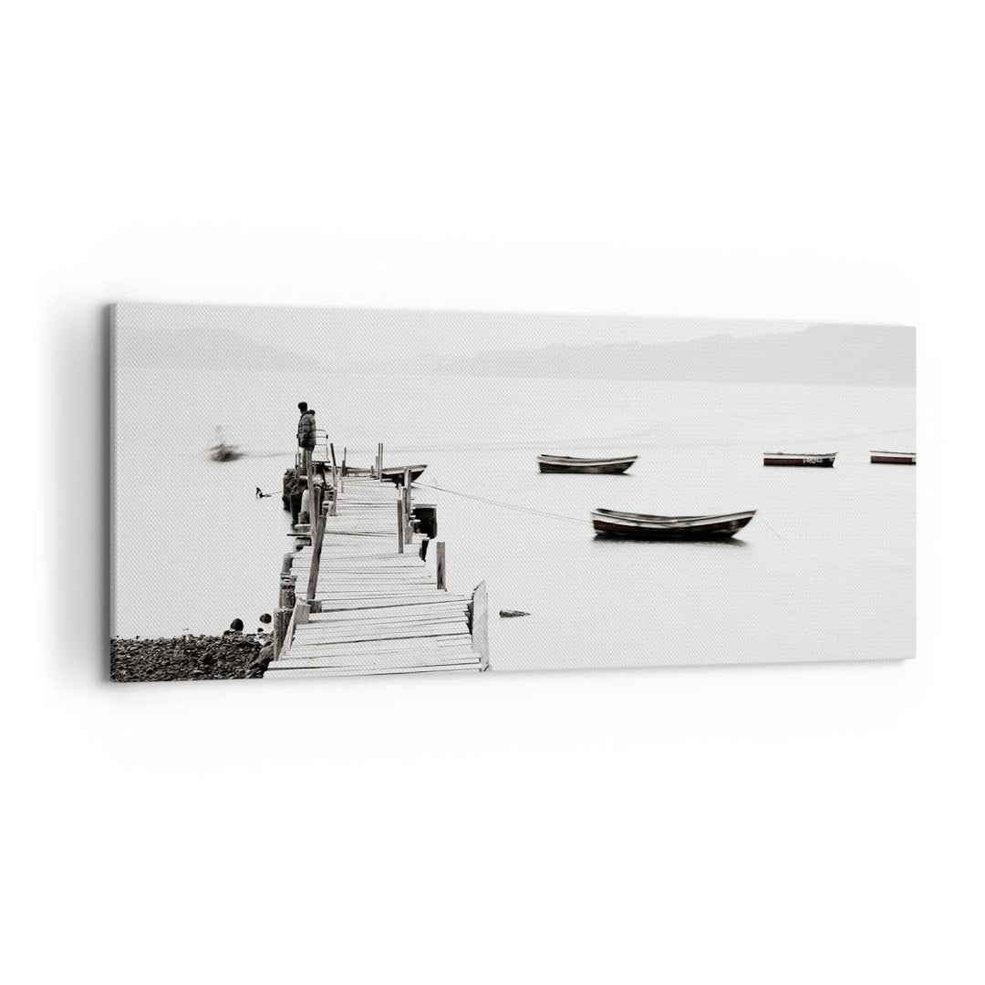 Wandbilder Dekoration Wohnzimmer Fussgängerbrücke See hongkong Panorama Bilder auf Leinwand 120x50cm