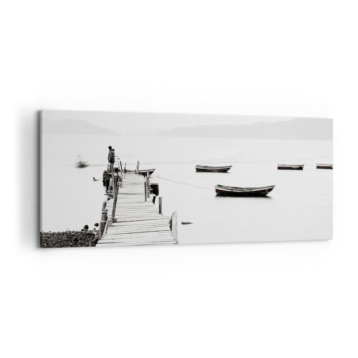 Wandbilder Dekoration Wohnzimmer Fussgängerbrücke See hongkong Panorama Bilder auf Leinwand 120x50cm