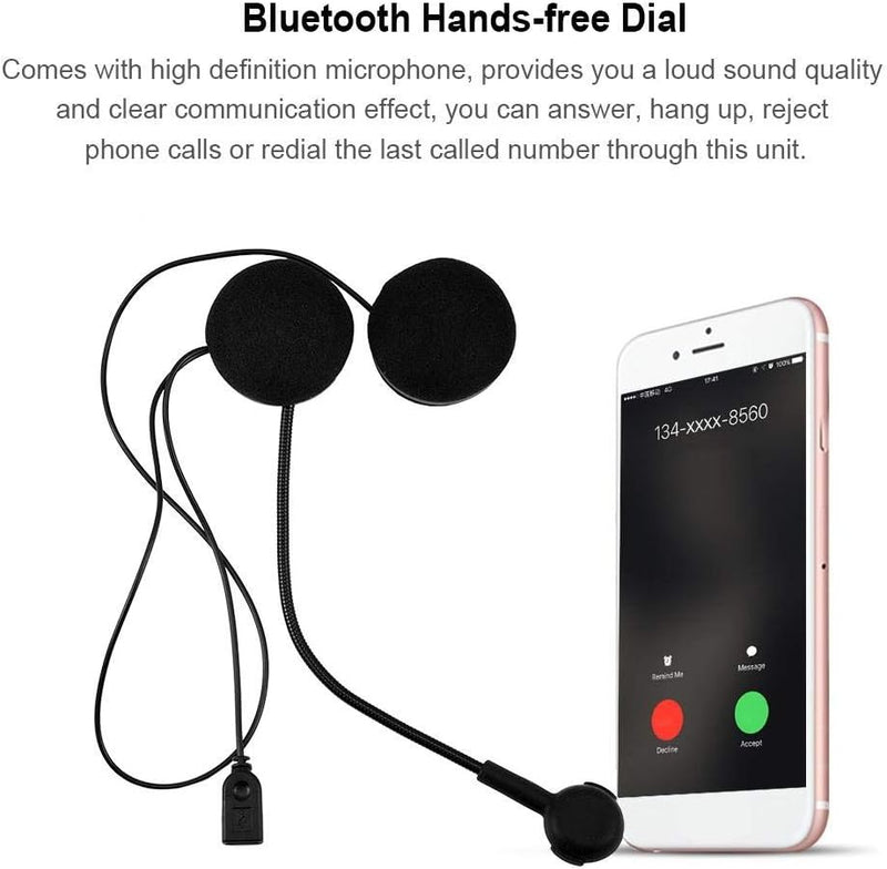 Cuifati Drahtloses Bluetooth HiFi Stereo-Kopfhörer-Headset, Bluetooth-Helmlautsprecher Kopfhörer-Geg