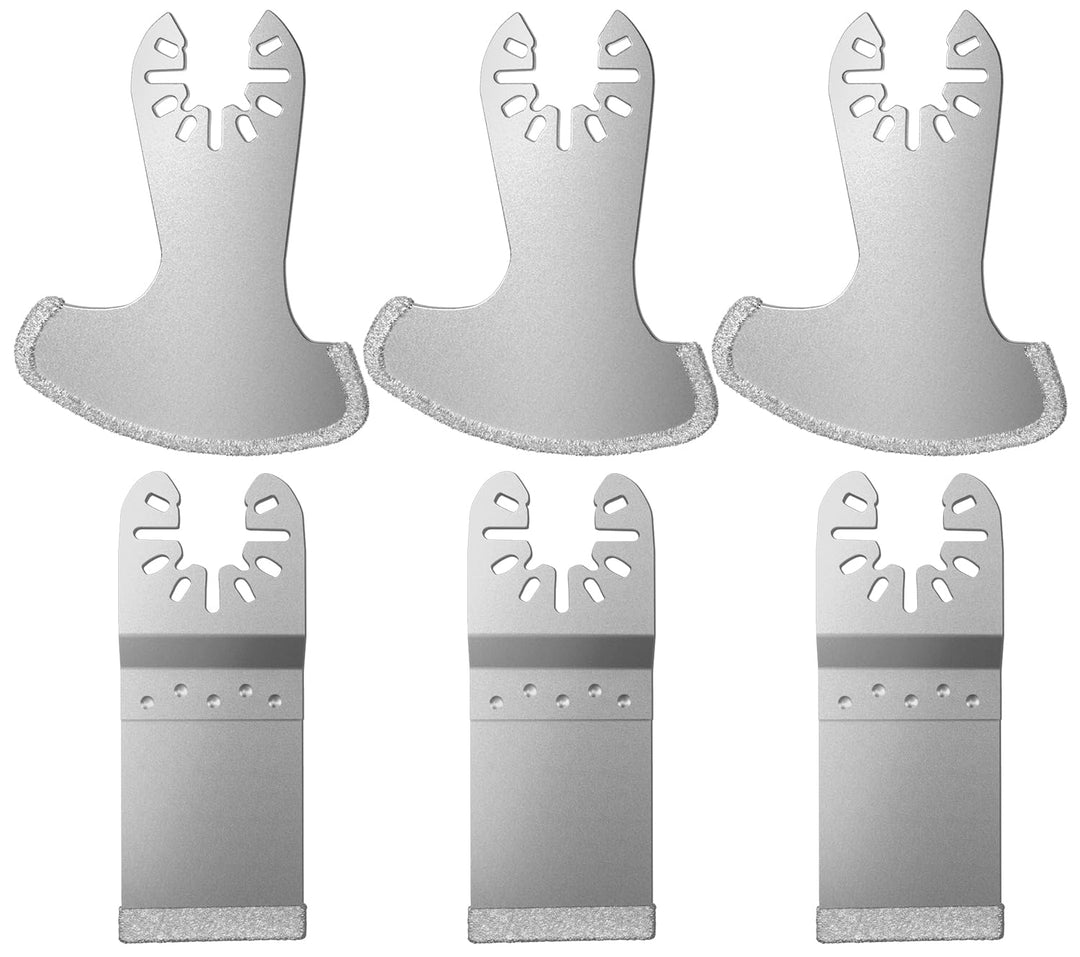 LEILUO Oszillierende Multitool Klingen 6er Pack Diamant Multifunktionswerkzeug Klingen Set für Fugen