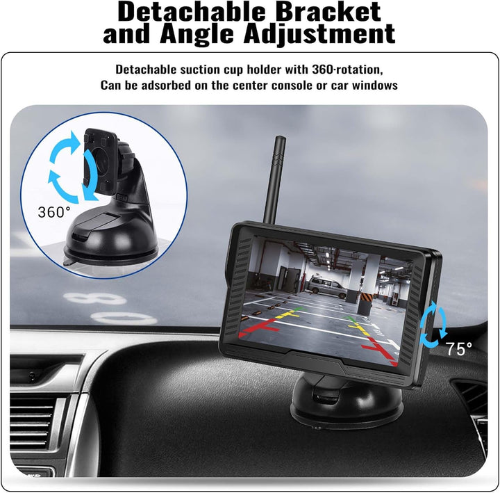 Kabellose Digitale Rückfahrkamera Set, AHD Rückfahrkamera IP69 wasserdichte Nachtsicht in Farbe Kame