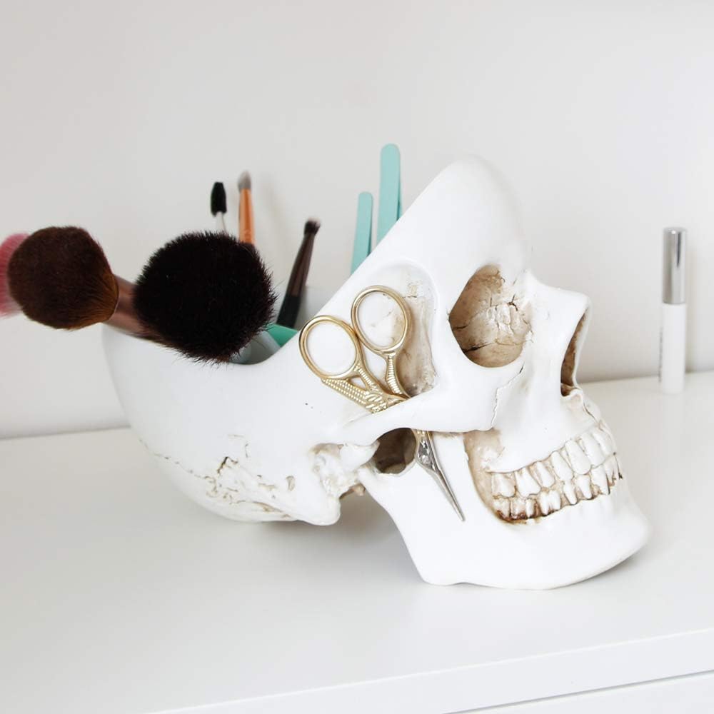 Suck UK Skull Tidy | Schale in Schädelform | Stiftehalter | Aufbewahrungsbehälter für Accessoires| S