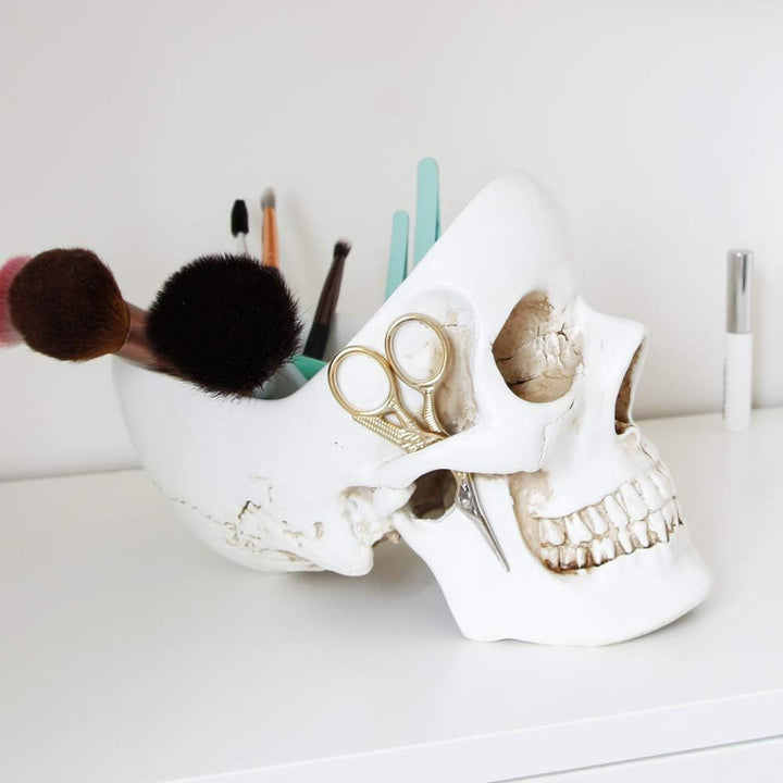 Suck UK Skull Tidy | Schale in Schädelform | Stiftehalter | Aufbewahrungsbehälter für Accessoires| S