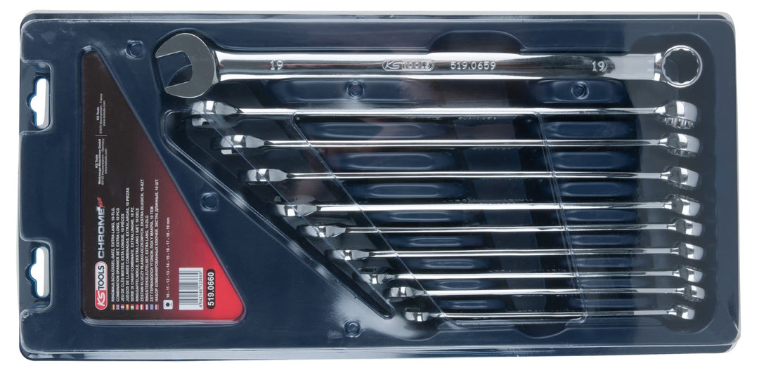 KS Tools 519.0660 CHROMEplus Ringmaulschlüssel-Satz, XL, 10-tlg.
