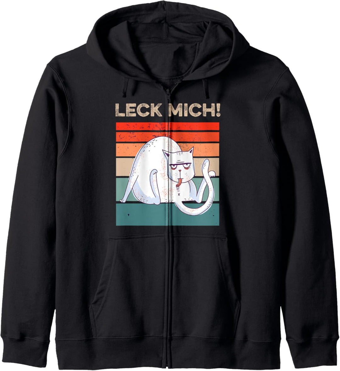 Lustiges Katzen Design - Leck Mich - für Männer und Frauen Kapuzenjacke