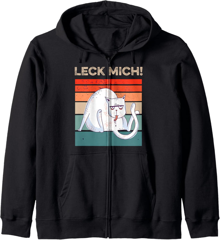 Lustiges Katzen Design - Leck Mich - für Männer und Frauen Kapuzenjacke