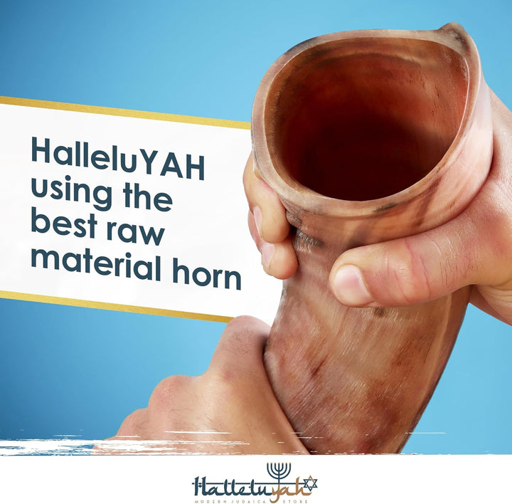 HalleluYAH Original koscher, halbpolierter Kudu Shofar aus Israel 35"-39", 35"-39"
