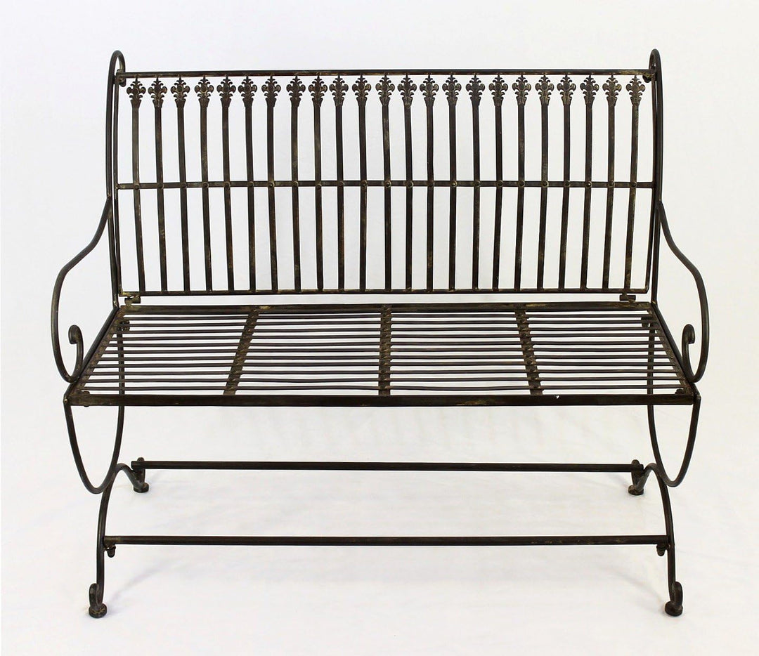 DanDiBo Gartenbank Metall Braun Wetterfest 2-Sitzer Finca 102 cm Bank Garten Sitzbank Eisen