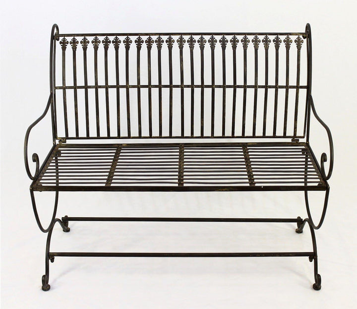 DanDiBo Gartenbank Metall Braun Wetterfest 2-Sitzer Finca 102 cm Bank Garten Sitzbank Eisen