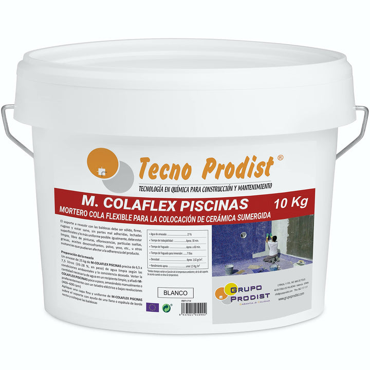 M-COLAFLEX POOLS von Tecno Prodist (5 Kg) Verbesserter flexibler Zementkleber, für die Verlegung von