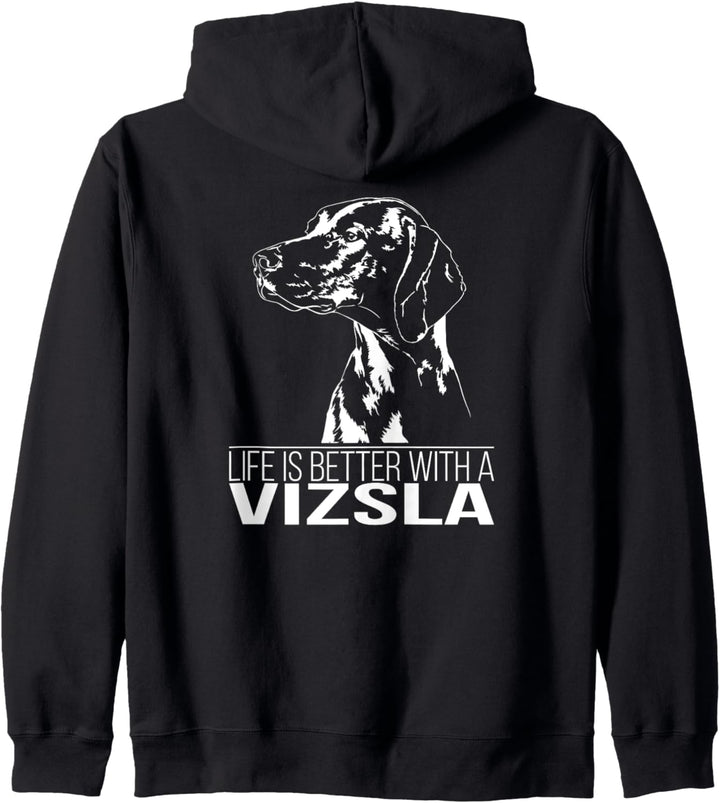 Ungarischer Vizsla life is better Hund Hundespruch Kapuzenjacke
