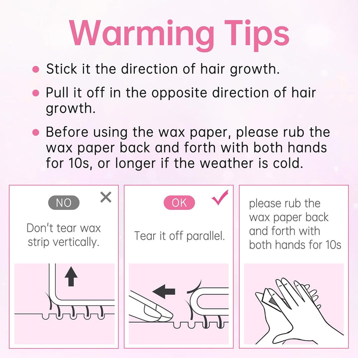 Beauty7 Kaltwachsstreifen für Gesicht, 48 Streifen, Enthaarungsstreifen, Augenbrauen und Lippen, nor