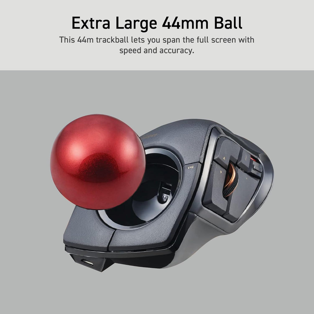 ELECOM Kabelgebundene / kabellose / Bluetooth-Fingerbetriebene Trackball-Maus, kompatibel mit Window