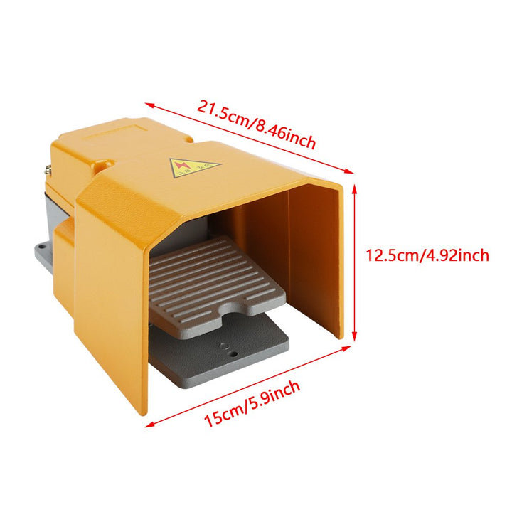 Fusspedalschalter, 250 V, 10 A, Aluminiumlegierung, ölbeständig, korrosionsbeständig, Fusspedal, Ein