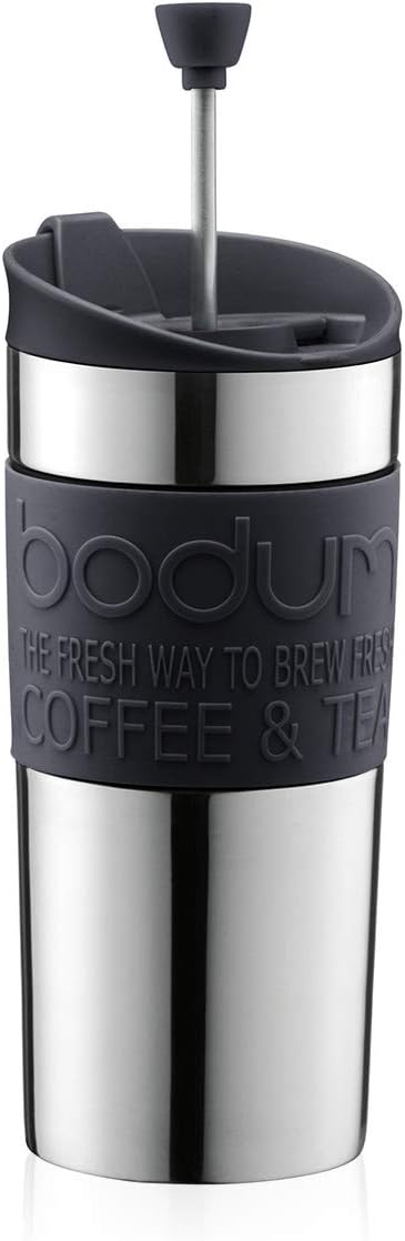 Bodum TRAVEL PRESS Kaffeebereiter (French Press System, Doppelwandig, 0,35 liters) schwarz