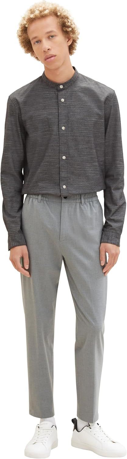 TOM TAILOR Denim Herren Relaxed Tapered Fit Hose in Ankle-Länge, 28W / 32L 10350 - Heather Grey Mela