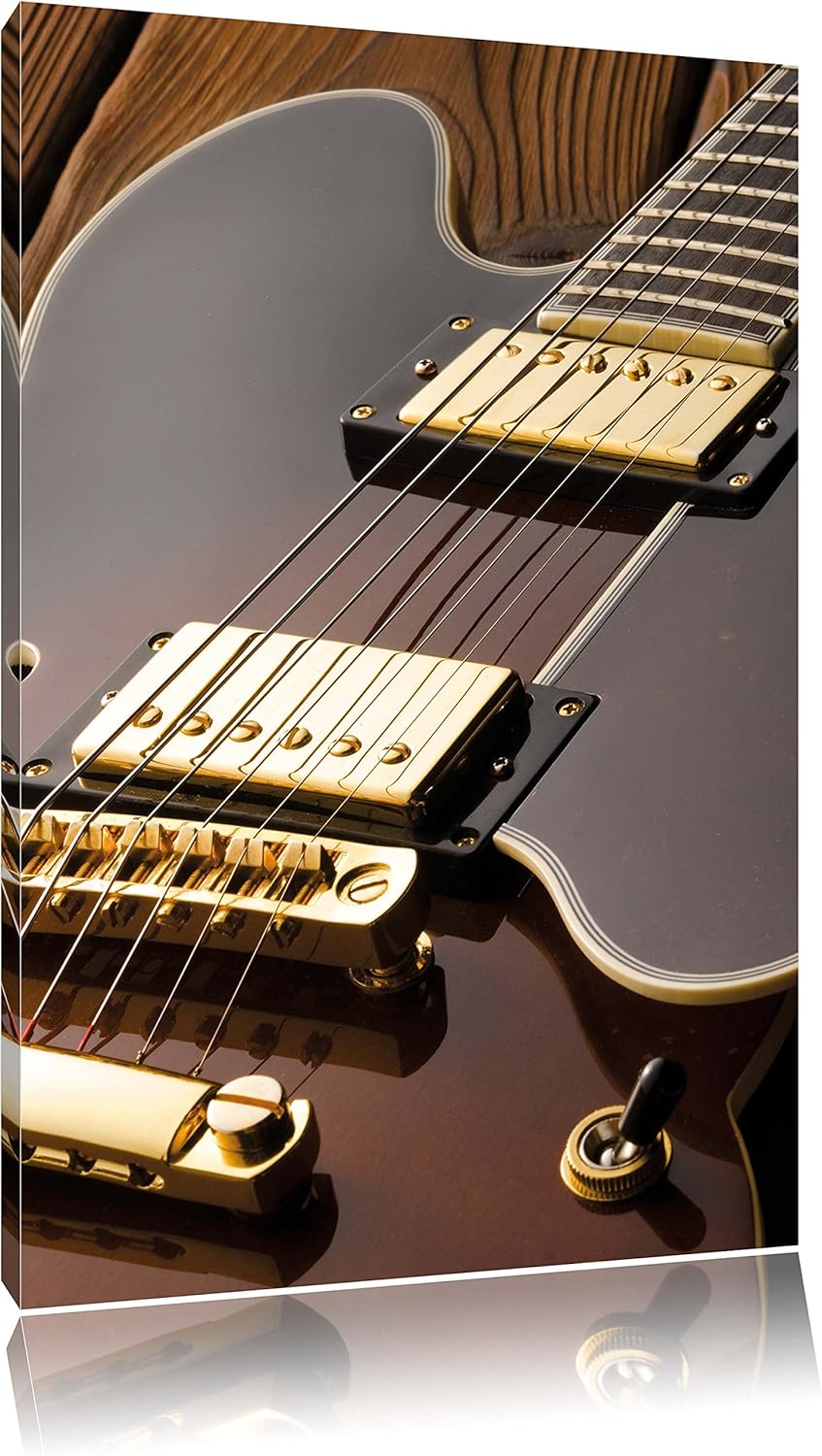 Pixxprint E-Gitarre, Format: 100x70 auf Leinwand, XXL riesige Bilder fertig gerahmt mit Keilrahmen,