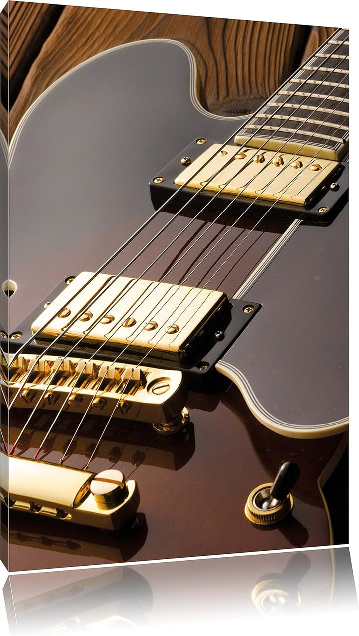 Pixxprint E-Gitarre, Format: 100x70 auf Leinwand, XXL riesige Bilder fertig gerahmt mit Keilrahmen,