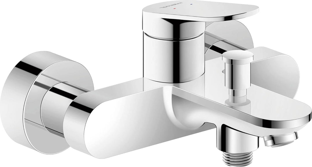 Duravit Wave Wannenarmatur Aufputz für 2 Verbraucher, Einhebel-Wannenmischer mit Keramikmischsystem