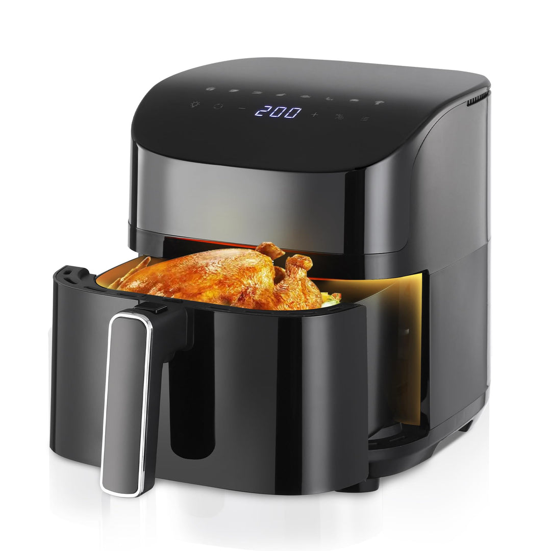 Airfryer Heissluftfritteuse, 8-in-1 Air Fryer XXL 5L, Heissluftfritteuse mit Sichtfenster & Shake-Re