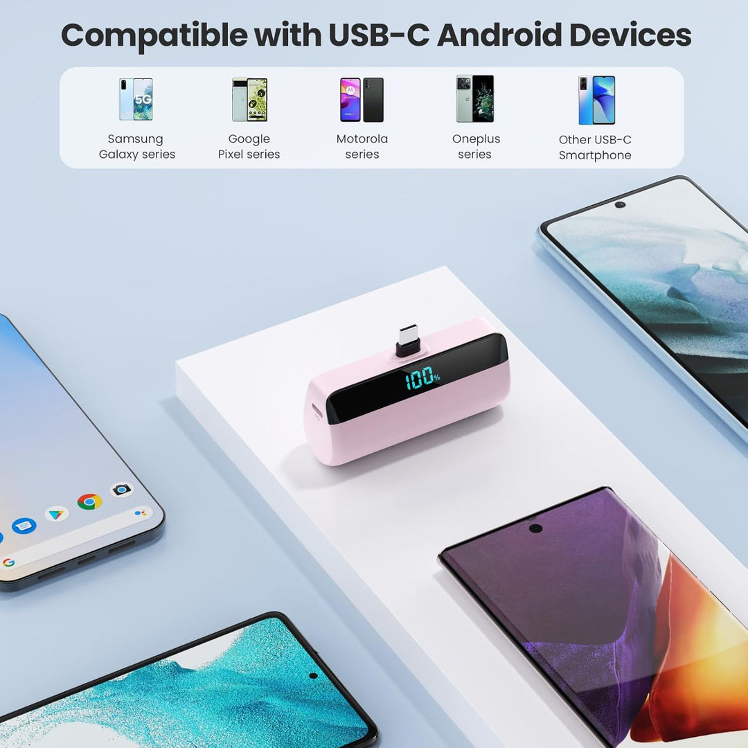 Feob Mini Power Bank 5200mAh für iPhone 17/16/15 Serie, PD 3A Schnellladung Powerbank USB C Externer