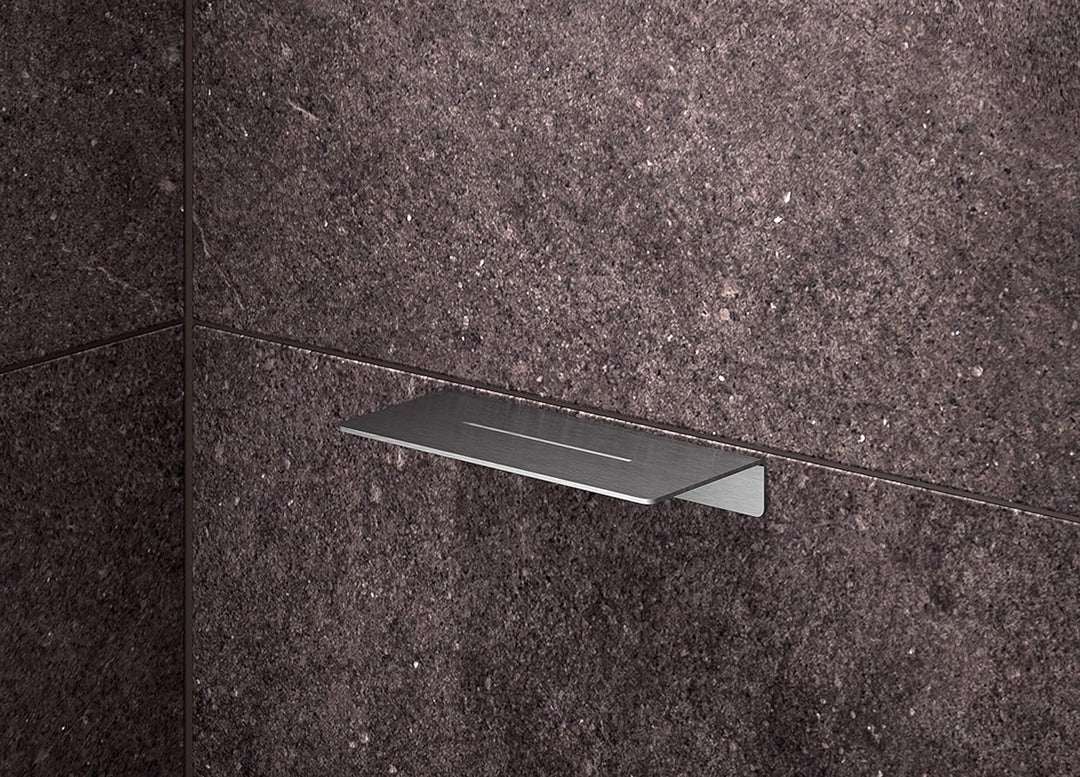 PHOS Design, DA170K, Edelstahl Duschablage zum Kleben, 17 cm Breite, OHNE Bohren, inkl. 3M-Klebeband