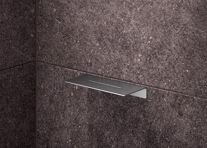 PHOS Design, DA170K, Edelstahl Duschablage zum Kleben, 17 cm Breite, OHNE Bohren, inkl. 3M-Klebeband