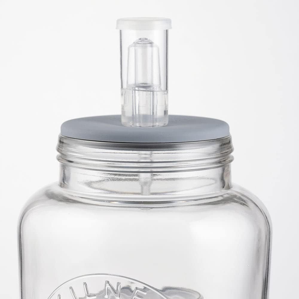 KILNER Fermentier Set | 5 Liter Glas mit Gärungsdeckel | einfaches Haltbarmachen von Gemüse | 1x Kil