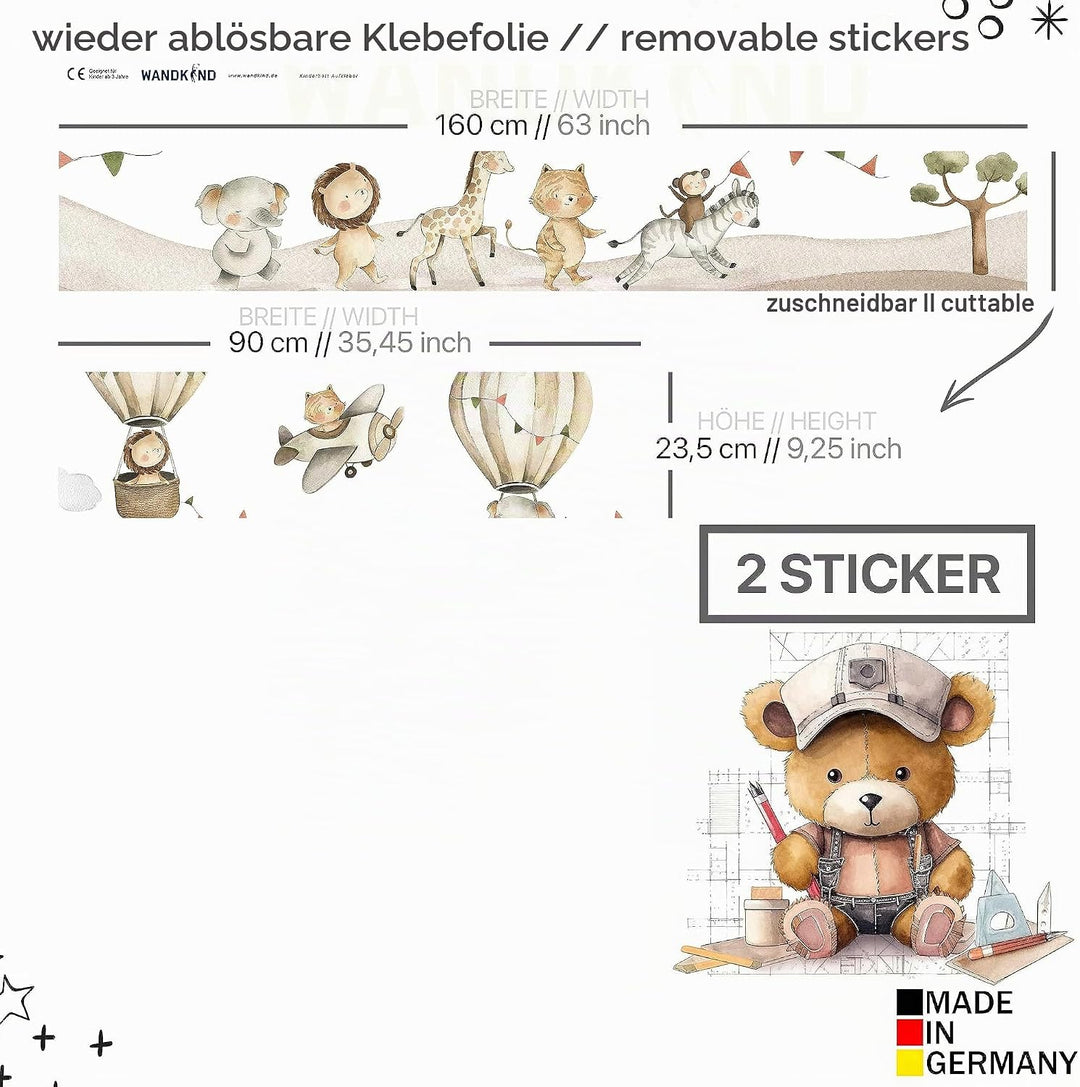 WANDKIND Aufkleber für IKEA KURA Kinderbett Hochbett Klebefolie Möbelfolie Sticker Kinderzimmer Safa