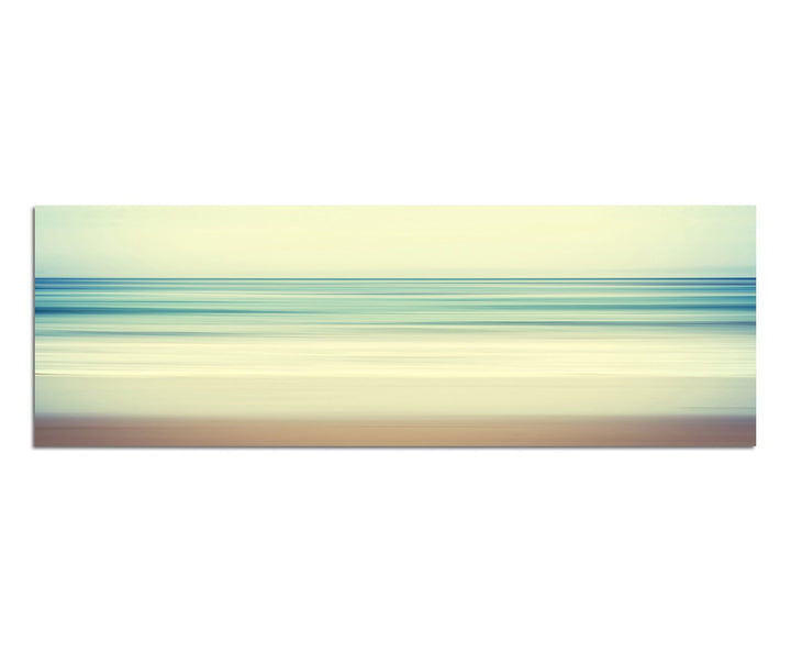 Paul Sinus Art Panoramabild auf Leinwand und Keilrahmen 150x50cm Strand Meer abstrakt Vintage