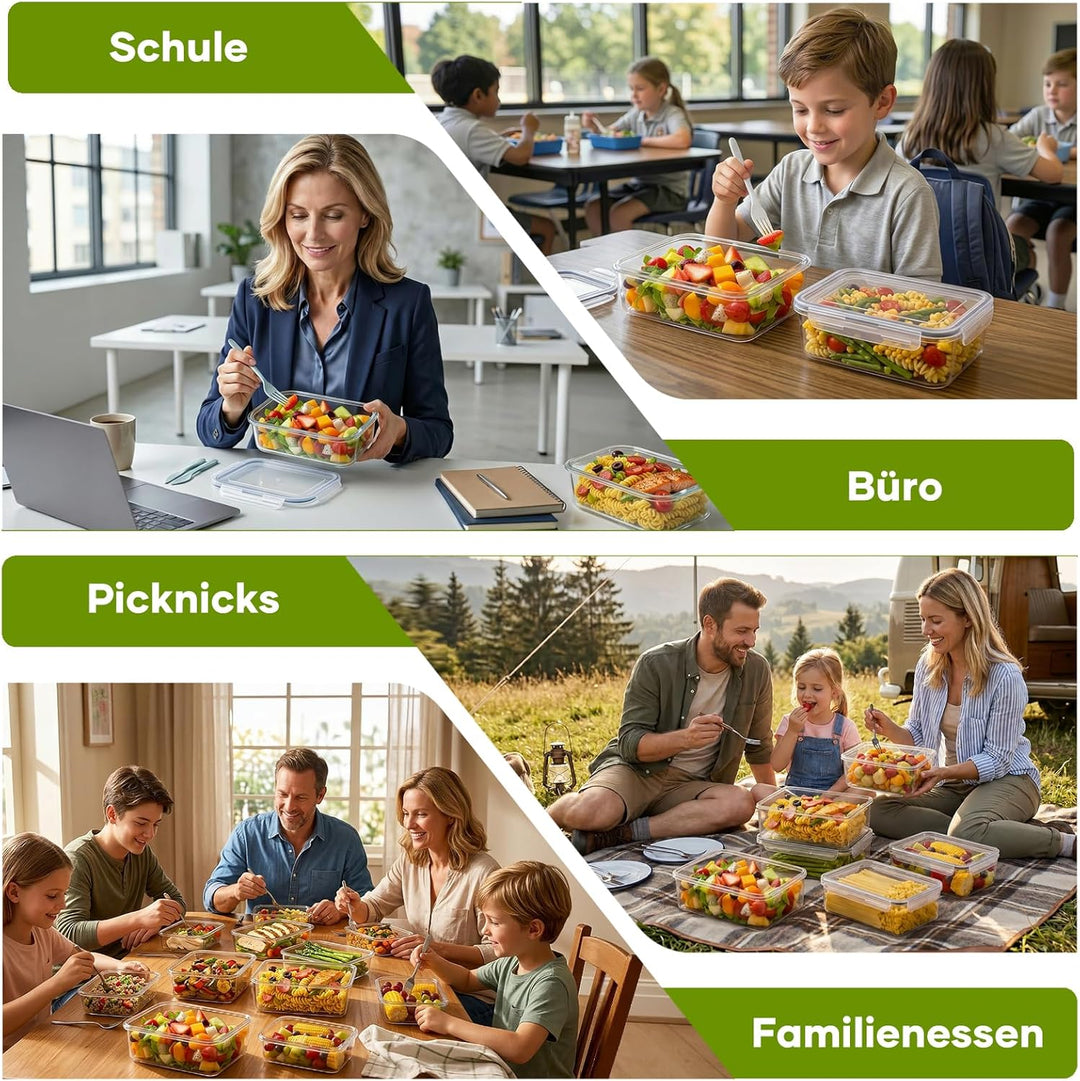 Wwtop 6 x 1000ml Frischhaltedosen mit Deckel Vorratsdosen Set, Meal Prep Boxen, Auslaufsicher Gefrie