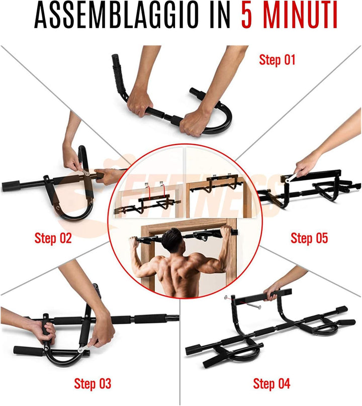 FFitness FFitnes Iron Gym, Klimmzugstange Unisex Erwachsene, Schwarz-Grau, Einheitsgrösse