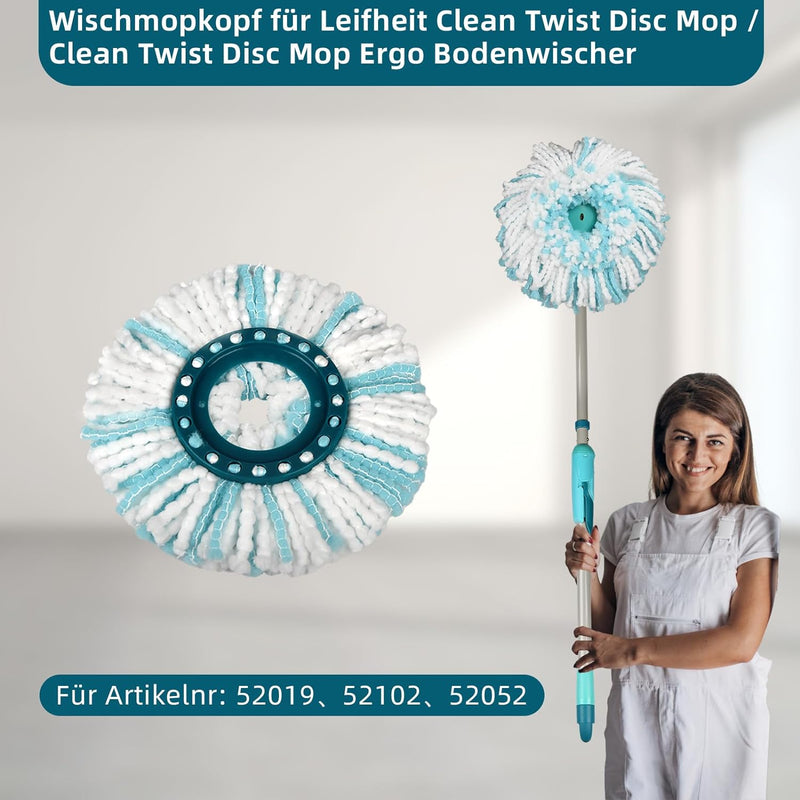 6 Stück Ersatzkopf für Leifheit Clean Twist Disc Mop / Clean Twist Disc Mop Ergo Bodenwischer, Masch