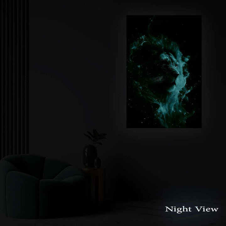 Startonight Leinwand Wandkunst – Feuer Löwe – Kunstwerk Fertig zum Aufhängen für Wohnzimmer Grosses