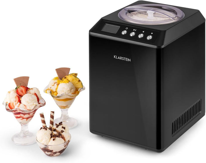 Klarstein Vanilla Sky Family - Eismaschine, Eisbereiter, Speiseeismaschine, Kühlhaltefunktion, LED-D