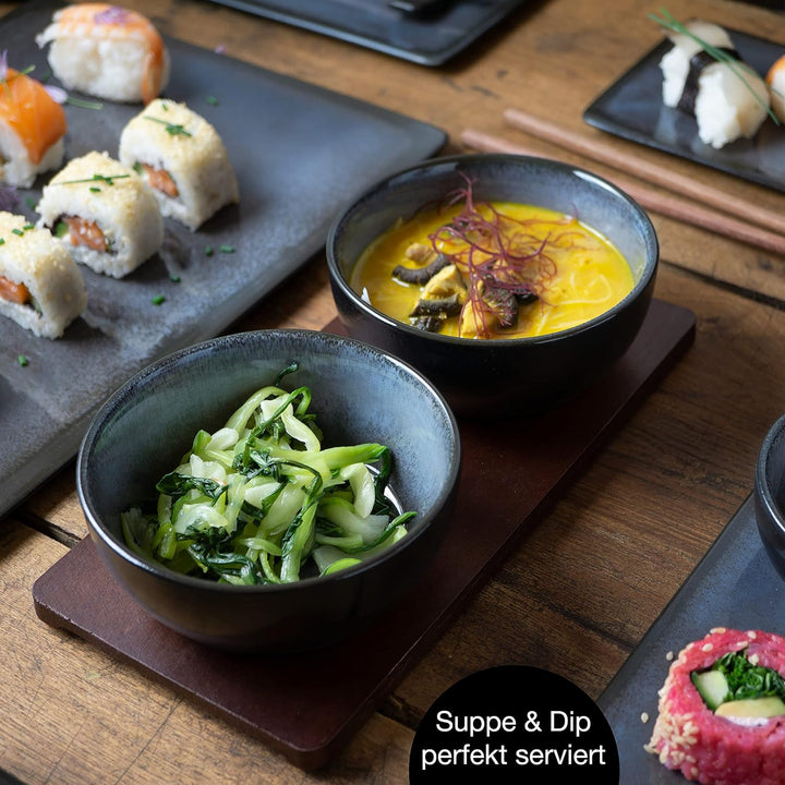 Moritz & Moritz Sushi Geschirr Set für 4 Personen - 29 Teile - Sushi Servierset mit 3X Sushi-Platte