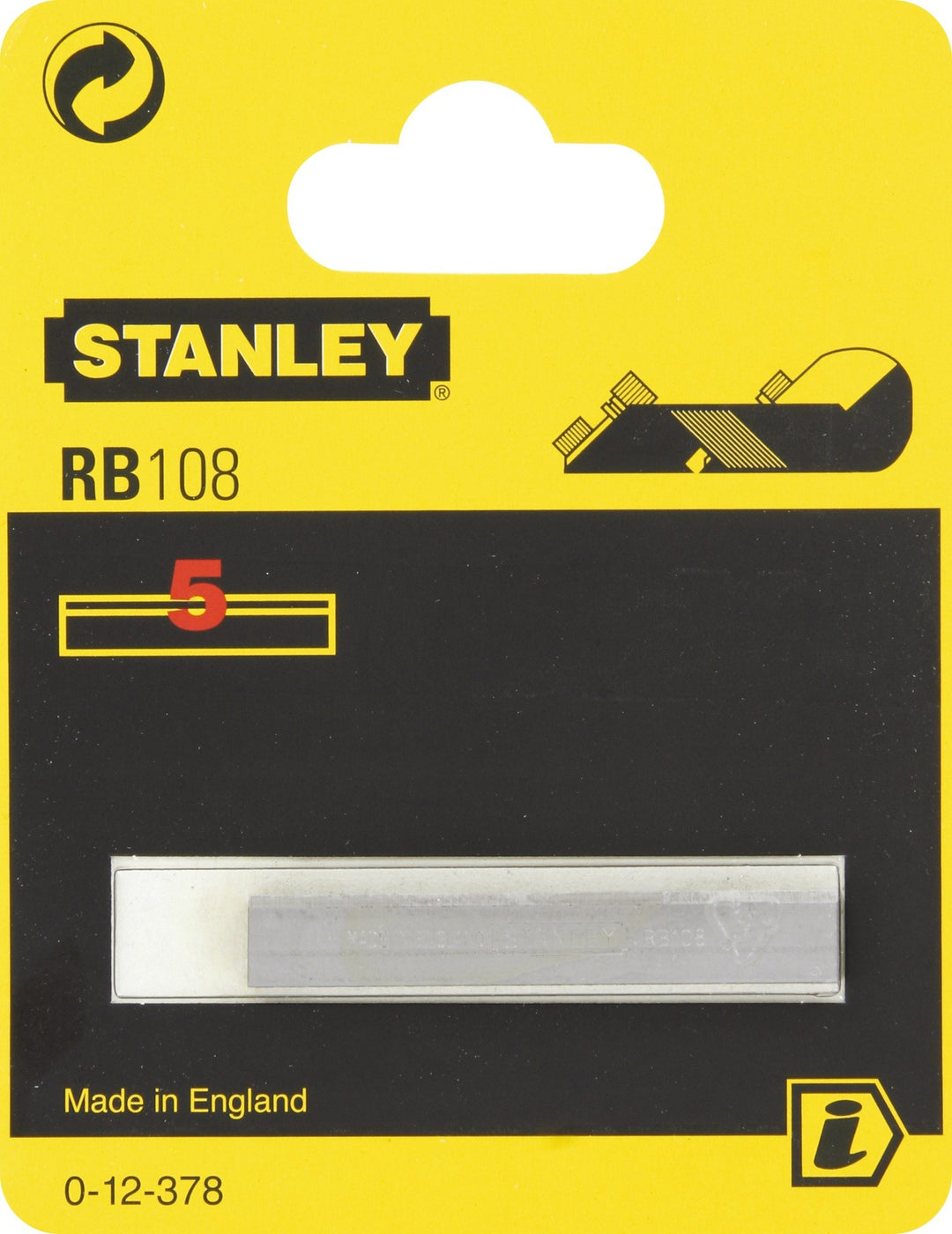 STANLEY 0-12-378 - Hierro de cepillo 5 hierros RB108 50 mm