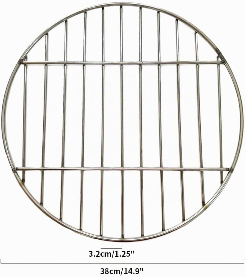 Grillrost Rund Ø 38cm, 11 Balken 3cm Abstand Edelstahl Grillroste BBQ Grill Zubehör für Rost, Grillg