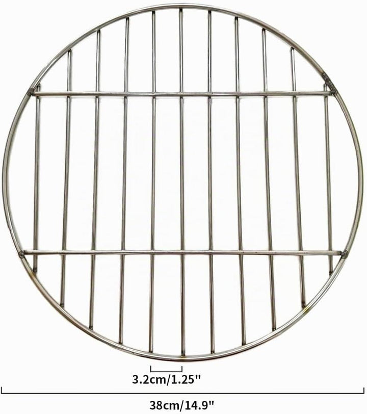 Grillrost Rund Ø 38cm, 11 Balken 3cm Abstand Edelstahl Grillroste BBQ Grill Zubehör für Rost, Grillg