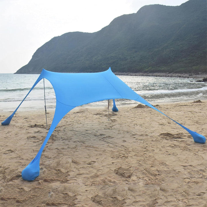 Strandmuscheln Familie Strand Sonnenschirm Strand Sonnenschutz Strandzelt Sonnendach Sonnensegel UPF